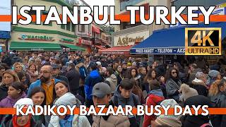 ISTANBUL TURKEY BUSY DAYS CHRISTMAS 20232024 IN KADIKOY BAZAAR SHOPSRESTAURANTSSTREET FOODS [upl. by Yajeet]