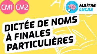 Dictée de noms à finales particulières CM1  CM2  Cycle 3  Français  Orthographe  Grammaire [upl. by Maddock]