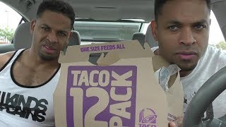 Eating Taco Bell 12 Taco Party Pack hodgetwins [upl. by Kramnhoj112]