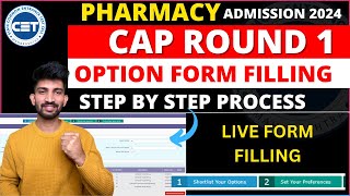 B Pharmacy Cap Round 1 Option Form Filling 2024  How to Fill Pharmacy Cap Round 1 Option form [upl. by Behre]