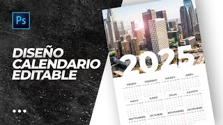 Plantilla Calendario 2025 descargable  Photoshop Tutorial  Wall Calendar [upl. by Alphonso]