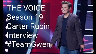 Carter Rubin Interview THE VOICE 19 Blind Audition Surreal Experience [upl. by Pitt770]