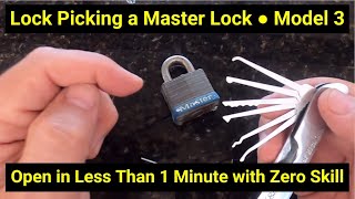 🔒Lock Picking ● Open a Master Lock Model No 3 in Only 1 Minute with ZERO Skill Required [upl. by Harriot98]