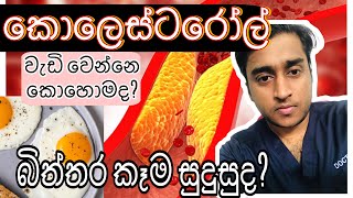 කොලෙස්ටරෝල් වැඩි වෙන්නෙ කොහොමද cholesterol in sinhala [upl. by Laram]