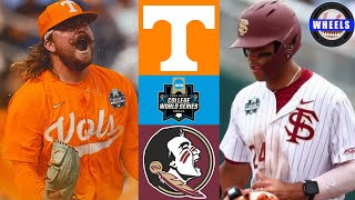 1 Tennessee v 8 Florida State  College World Series Final Four  2024 College Baseball Highlights [upl. by Allix]