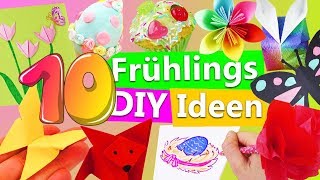 10 Frühlingsdeko DIY Ideen  Basteln für Ostern  Blumen selber machen  Schmetterling falten  Kids [upl. by Hortensia612]