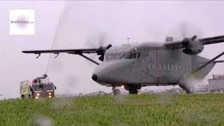 C23 Sherpa Retirement  Fire Hose Salute [upl. by Auka]