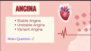 Angina IntroductiontypesNclex Question nursingnotes nclexquestions trending youtube [upl. by Einnoc78]