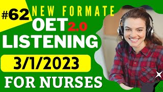 OET Listening Sample For Nurses  Test 62  OET Listening practice test 20 nurses exam online 2022 [upl. by Dhruv]