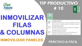 Inmovilizar Filas y Columnas en Excel Inmovilizar Paneles Tip  10 [upl. by Wilber]