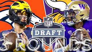 3 ROUND 2024 NFL MOCK DRAFT  DENVER SNAGS A QB [upl. by Graybill]