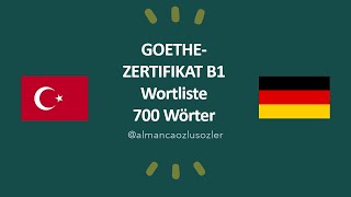 700 Wörter B1 Deutsch Goethe Zertifikat B1 Wortliste B1 Almanca Kelime Listesi [upl. by Ulises218]