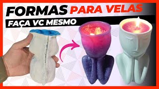 COMO FAZER FORMAS PARA VELAS AROMATICAS  formas de silicone para velas ou gesso moldes de velas [upl. by Adiaj]