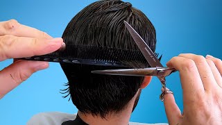 How to cut mens hair with scissors [upl. by Giraud143]