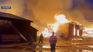 Fire destroys New Hampshire sawmill [upl. by Liman]