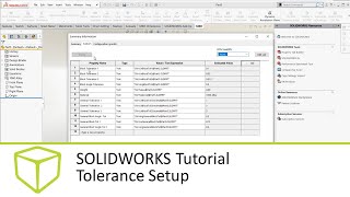 SOLIDWORKS Tutorial  Tolerance Setup [upl. by Thorwald]