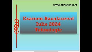 Examen Bacalaureat 2024 Profil Tehnologic [upl. by Mcripley427]