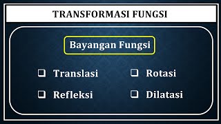 TRANSFORMASI FUNGSI Bayangan fungsi pada translasi refleksi rotasi dan dilatasi Kurikulum Merdeka [upl. by Lanoil192]