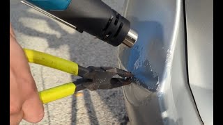 Repairing a Dented Car Bumper with a Heat Gun  Easy DIY Repair Method [upl. by Madel]