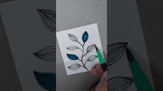 How to paint simple Leaf Art🍃  Colourful leaves  Easy and classy 💜 [upl. by Acinna]