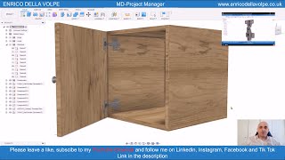 Tutorial Autodesk Fusion360 How to build a Cabinet unit with clip hinges [upl. by Aubrie]