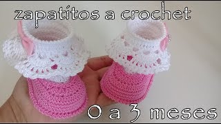 Botines tejidos a crochet para bebe modelo karen 0 a 3 meses [upl. by Cirilla]