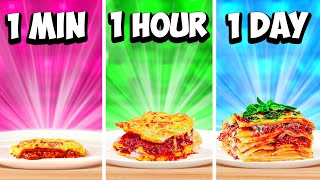 1 Minute vs 1 Hour vs 1 Day Lasagna by VANZAI COOKING [upl. by Hendel]