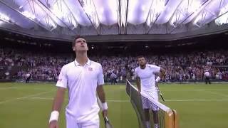 Djokovic hits one of the great returns of all time  Wimbledon 2014 [upl. by Ahsot]