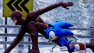 Sonic vs The Flash  EPIC RACE [upl. by Draned182]