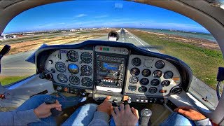 Tecnam P2002JF  Windy Cockpit Landing at Larnaca Airport  Touch and Go  GoPro Cockpit View amp ATC [upl. by Alimac547]