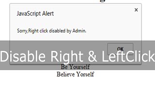 Disable Right Click amp Left Click in WebpageHTML [upl. by Erehc891]