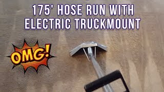 ELECTRIC TRUCKMOUNT CARPET CLEANING 175 HOSE RUN [upl. by Hilbert]