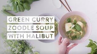 Green Curry Zoodle Soup with Halibut Recipe  goop [upl. by Lenor]