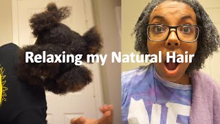 Putting a RELAXER in my 4B NATURAL HAIR [upl. by Saba22]