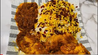 How to cook Persian saffron zirishk palaw saffron barberry chicken rice delicious popular recipe [upl. by Karb972]