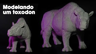 MODELANDO UM TOXODONMODELING A TOXODON [upl. by Eenhpad]