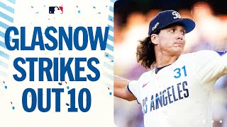 MLB strikeout leader Tyler Glasnow struck out 10 batters in another TERRIFIC start for the Dodgers [upl. by Yrtsed]