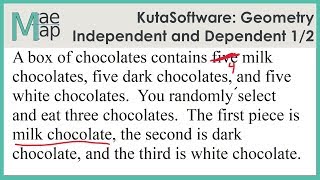 KutaSoftware Geometry Independent And Dependent Events Part 1 [upl. by Primo]