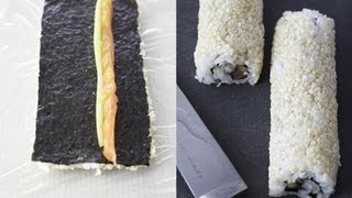 Technique de cuisine  réaliser des makis inversés [upl. by Iatnahs]