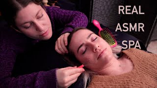 30Minute Real life ASMR Spa Session She Chose BrushingScalp CheckNape of Neck Attention [upl. by Amhser]