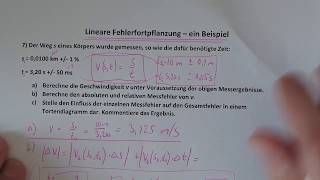 8 Lineare Fehlerfortpflanzung  Beispiel [upl. by Serra]