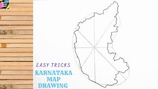 How to draw Karnataka map step by step  Karnataka map drawing easy tricks [upl. by Tail]