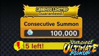 100000 Chrono Crystals User Choice Ultimate PickUp SummonDragon Ball Legends [upl. by Inafit639]