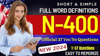 N400 Part 9 Vocabulary  Learn amp Practice with Easy Definitions  US Citizenship Exam 2024 [upl. by Hilar]