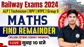 RAILWAY EXAM 2024 🔥  NUMBER SYSTEM  FIND REMAINDER  MATHS FOR RRB ALP TECHNICIAN NTPC RPF SI [upl. by Jereme824]