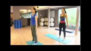 PowerMoves Pilates Singapore  Standing Pilates Squat [upl. by Ecnarretal]