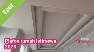 Home tour  model Plafon gypsum terbaru 2020 rangka baja ringan rumah mewah [upl. by Dnumde573]