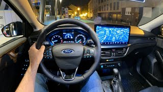 New FORD FOCUS 2023 Facelift  night POV test drive EcoBoost 125 HP PURE DRIVING [upl. by Pesvoh]