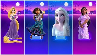 Tangled Rapunzel 🆚 Elsa Frozen 🆚 Isabella Princess 🆚 Encanto Mirabel  Tiles Hop EDM Rush [upl. by Ardekahs]