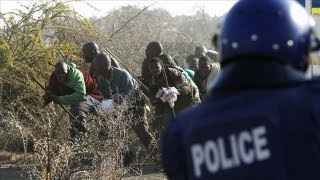 Police Open Fire on South African Miners [upl. by Criswell]